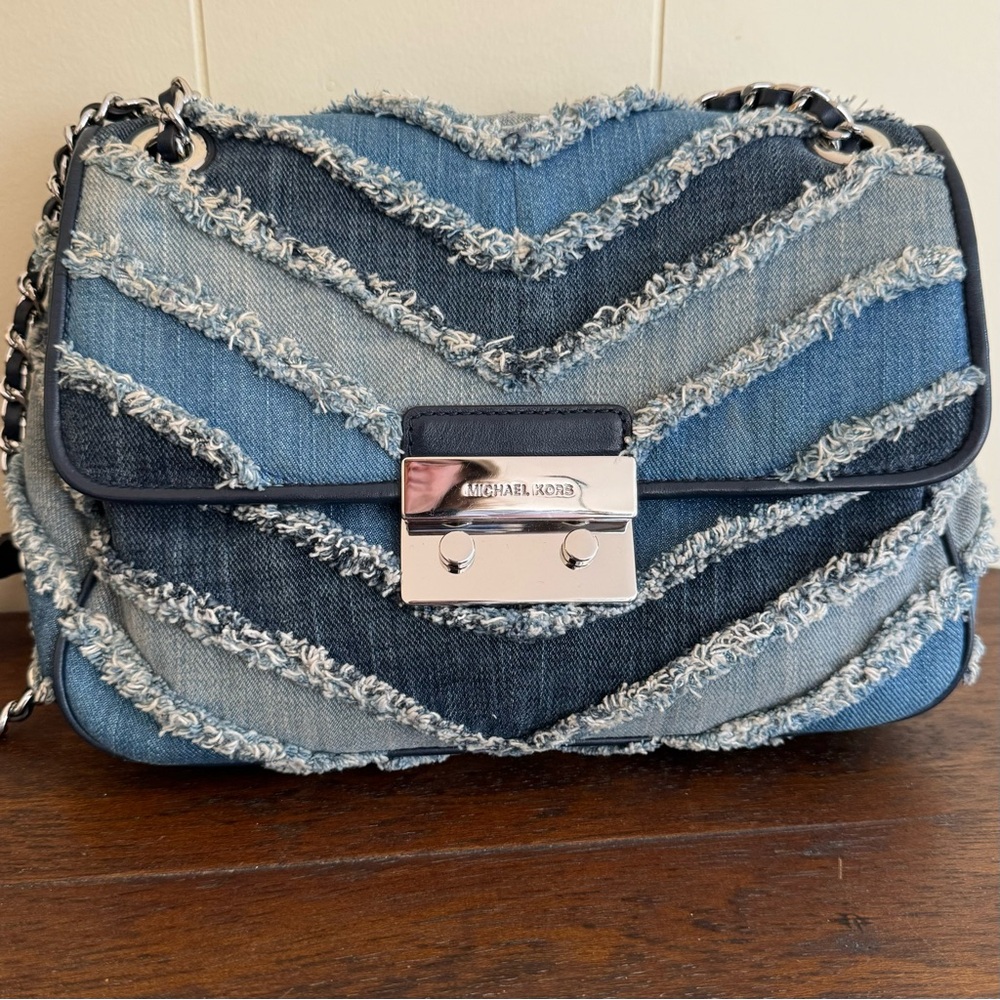 Michael Kors Blue Denim Shoulder Bag